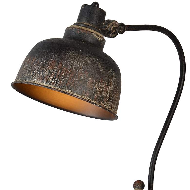Image 2 Forty West Wade 27" Distressed Black Desk Lamps Set of 2 more views