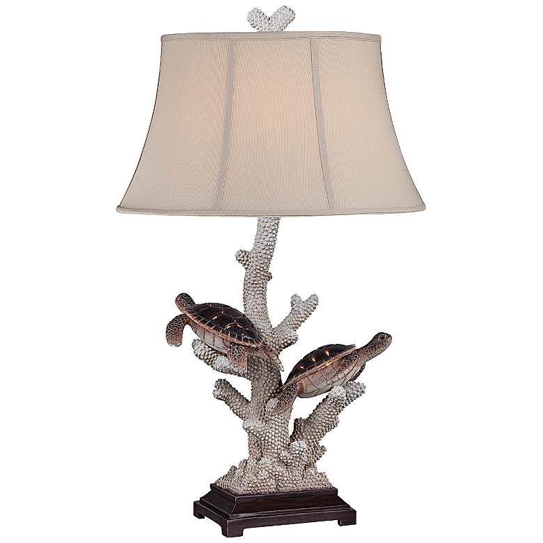 Image 2 Forty West Warrington 33" Coastal Sea Turtles Night Light Table Lamp