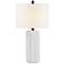 Forty West Watson White Ceramic Column Table Lamp