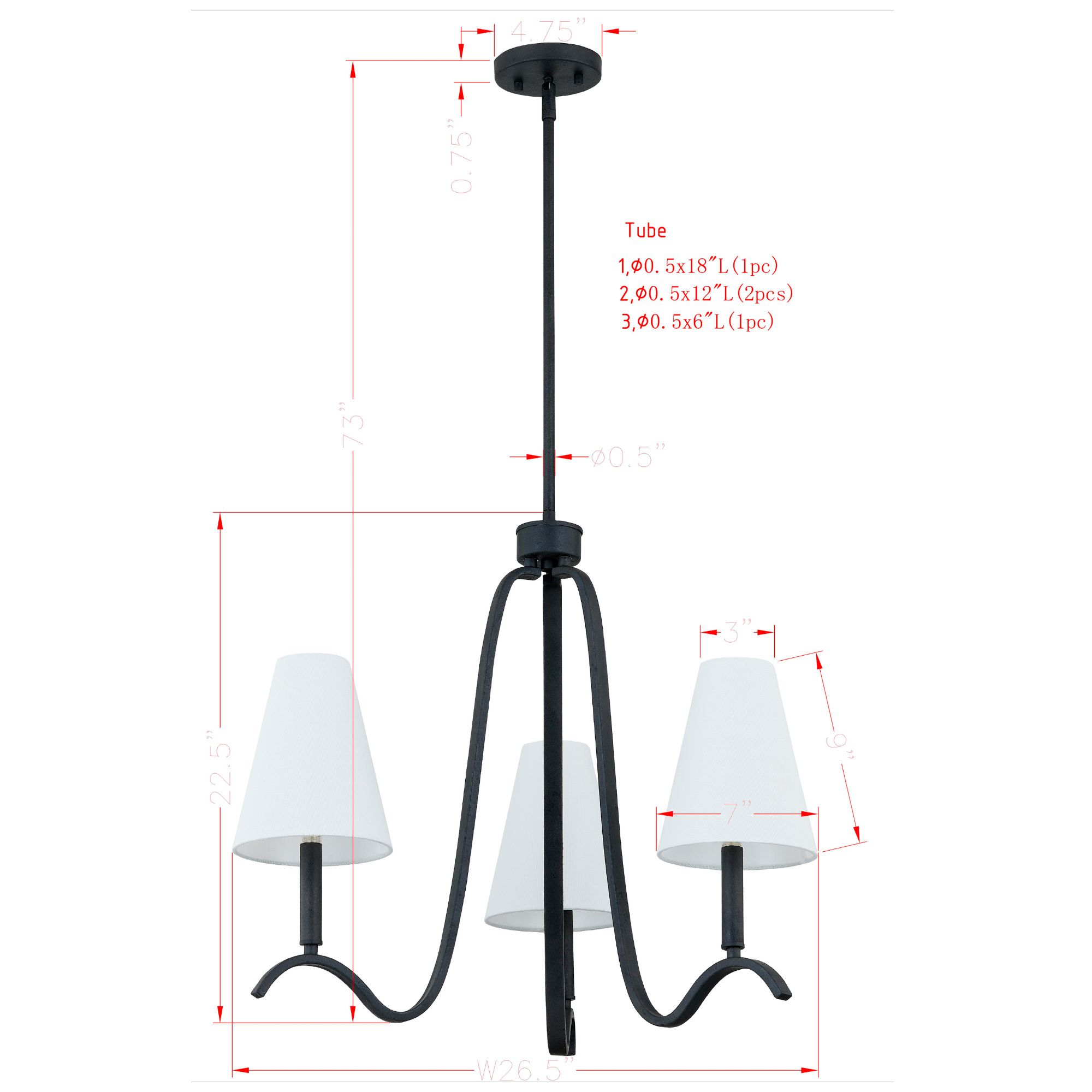 Image 5 Forty West Webb 26.5x22.5" Metal Chandelier more views