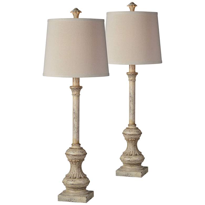 Image 1 Forty West Wilma Cottage White Buffet Table Lamps Set of 2