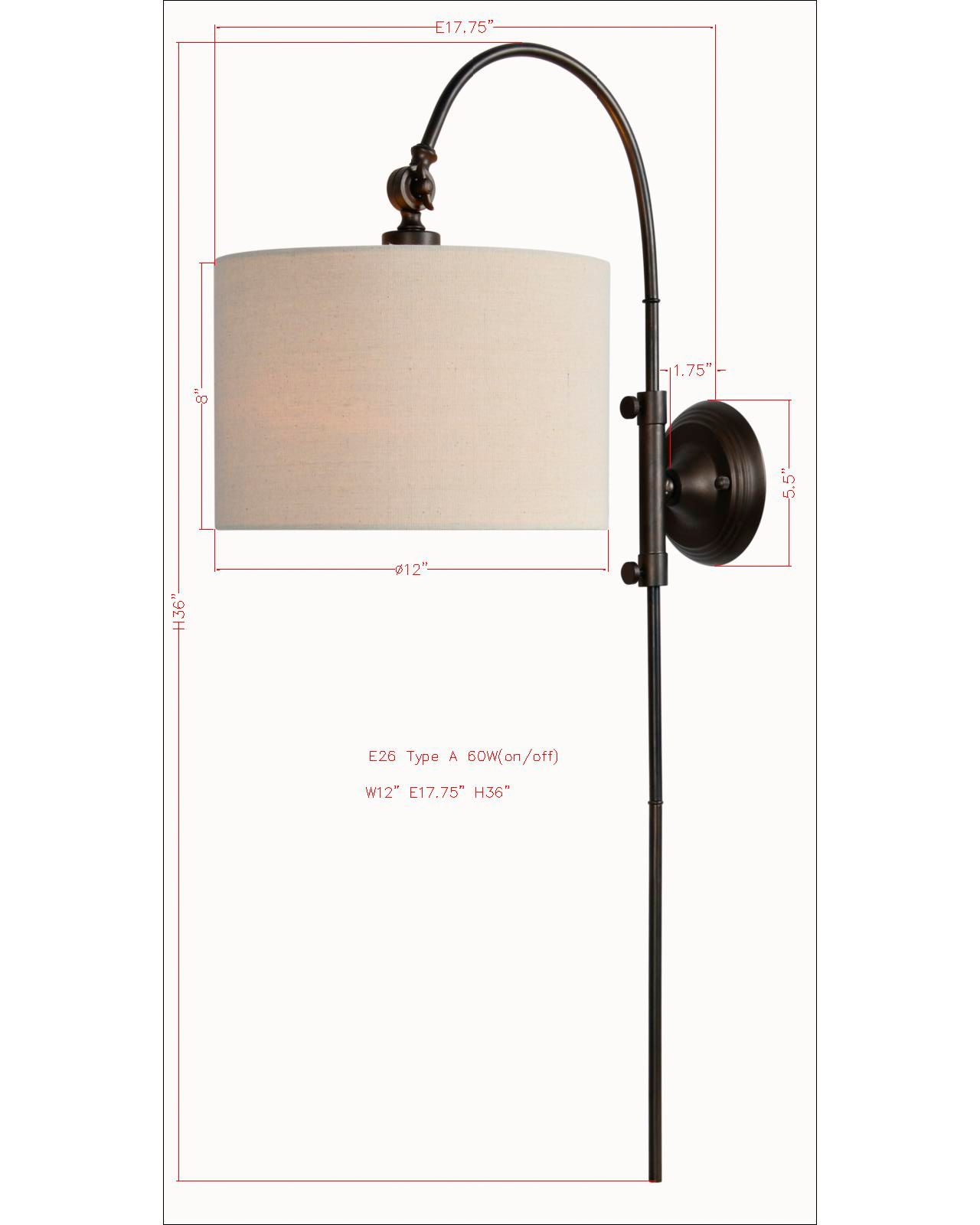 Image 3 Forty West Wilson 12x36" Plug-in Metal Sconce Set of 2 more views