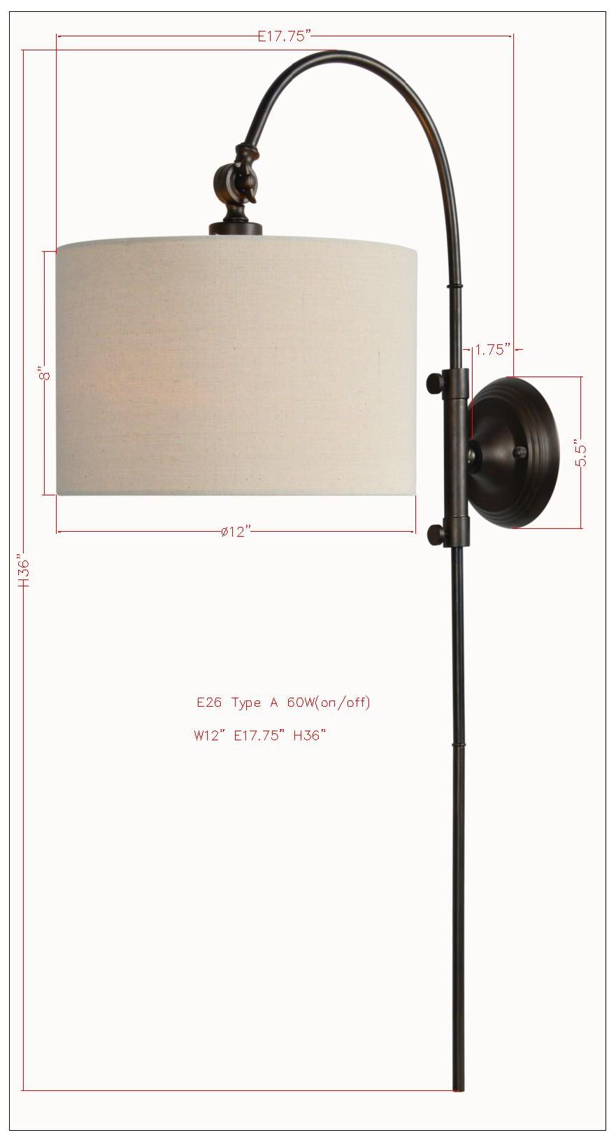Image 3 Forty West Wilson 12x36" Plug-in Metal Sconce Set of 2 more views