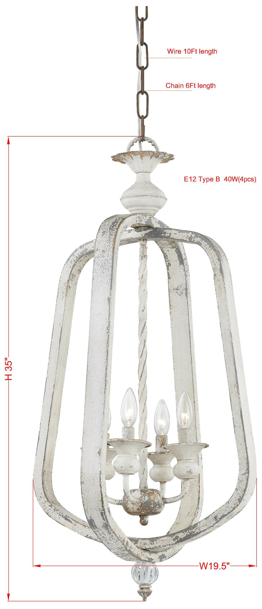 Image 3 Forty West Xander 19.5x35" Metal Pendant more views