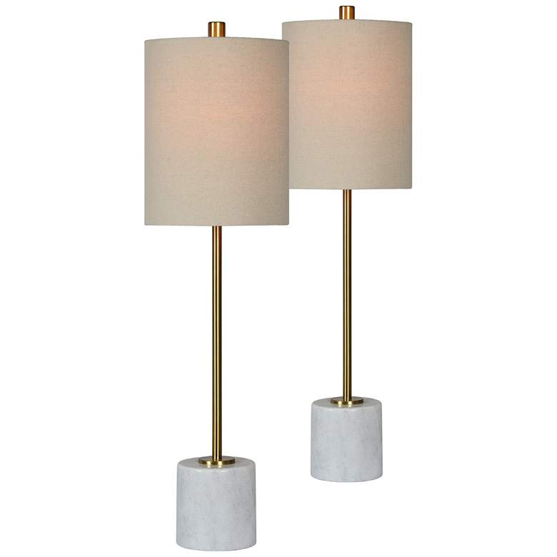 Forty West Zola Antique Brass Buffet Table Lamps Set of 2