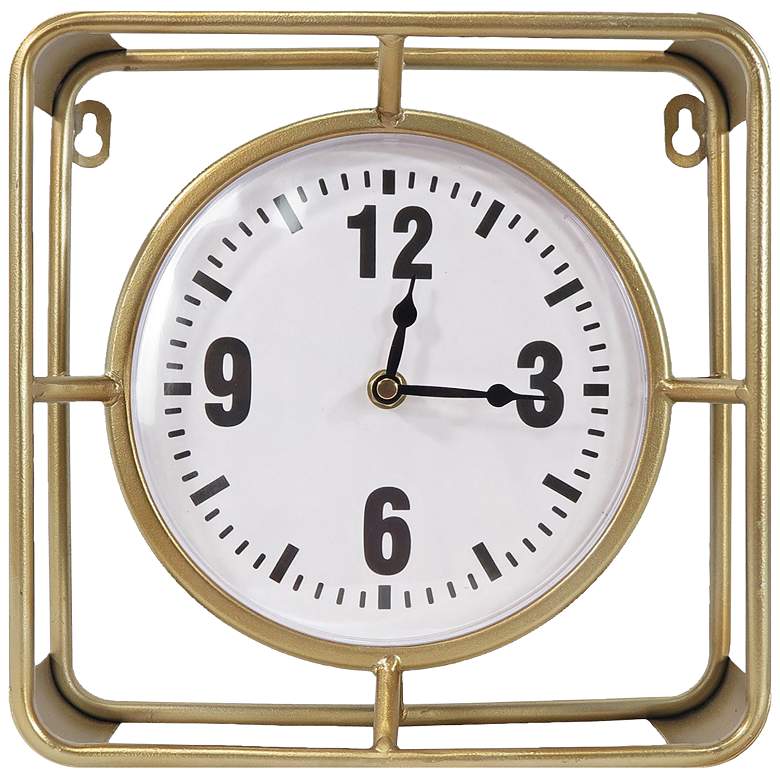 Forward Timing Gold 10 inch Square Table Clock