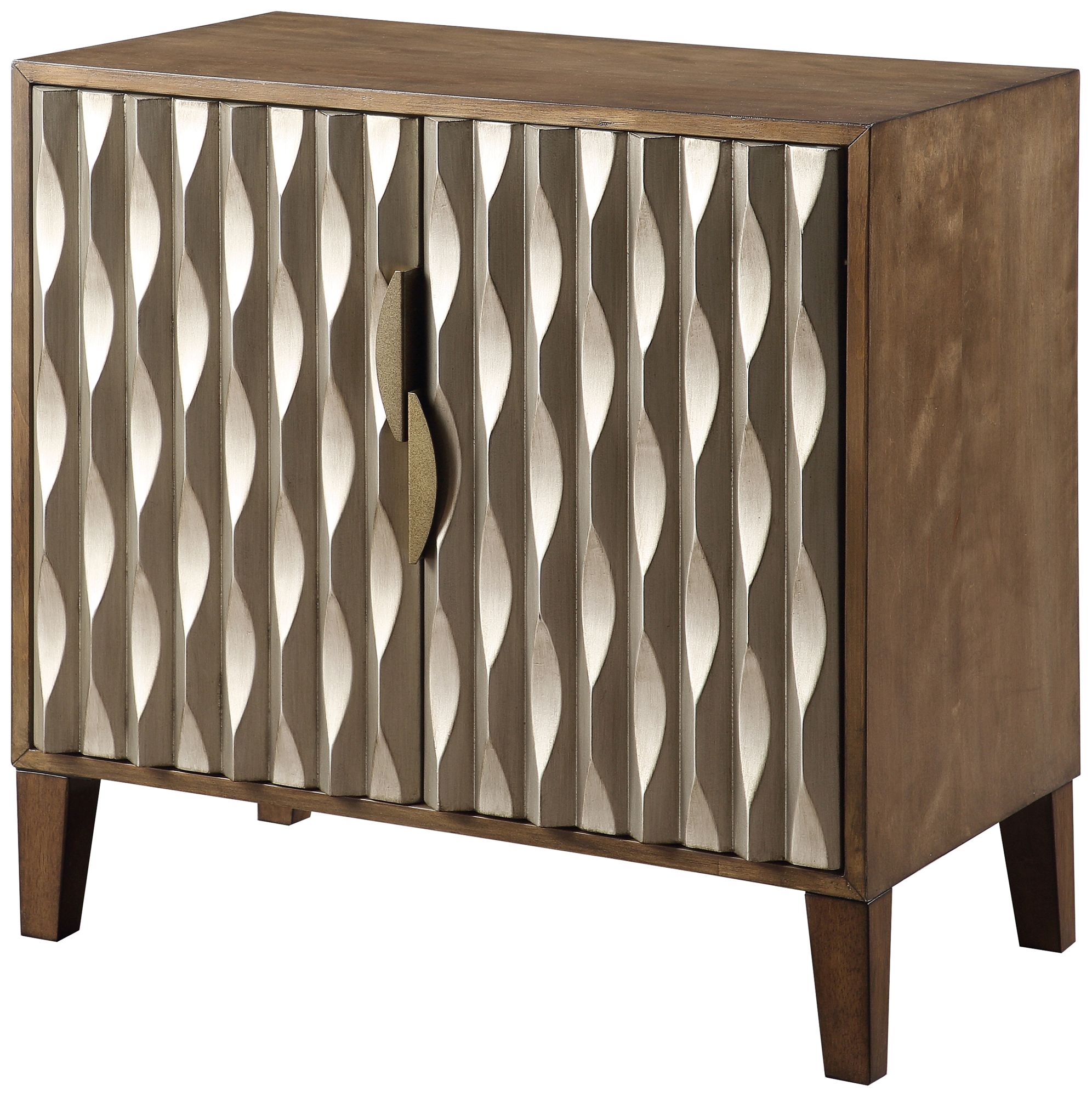 Fossil 32" Wide Brown and Metallic 2-Door Cabinet