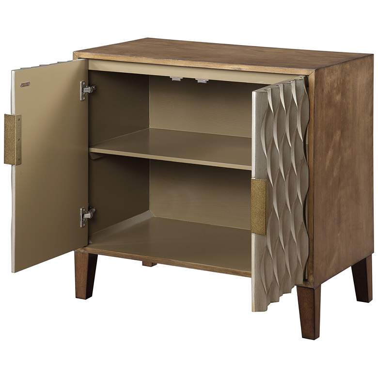 Image 7 Fossil 32 inch Wide Brown and Metallic 2-Door Cabinet more views