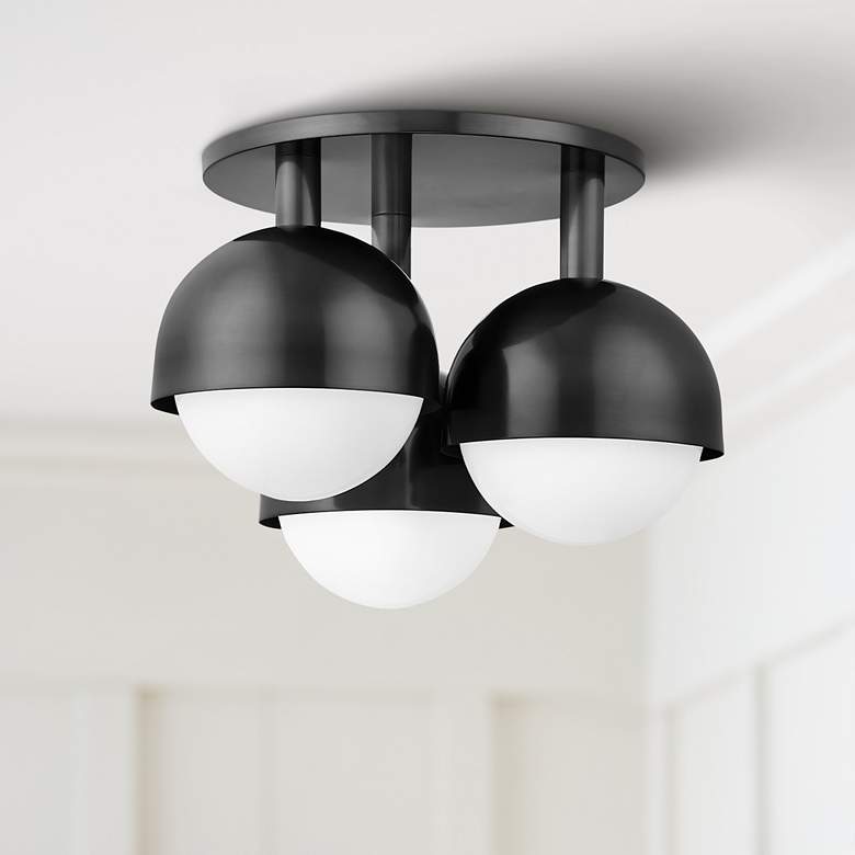 Image 1 Foster 18 3/4" Wide Old Bronze 3-Light Ceiling Light