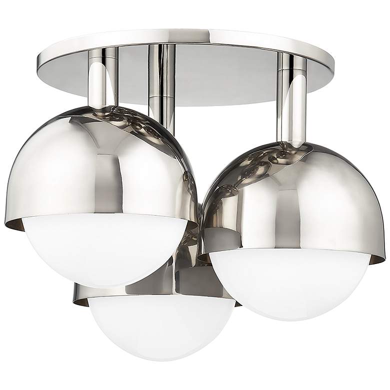 Image 2 Foster 18 3/4 inch Wide Polished Nickel 3-Light Ceiling Light