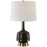 Foster 26" Black Ribbed Ceramic Table Lamp