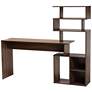 Foster 63" Wide Walnut Brown Wood 6-Shelf Storage Desk