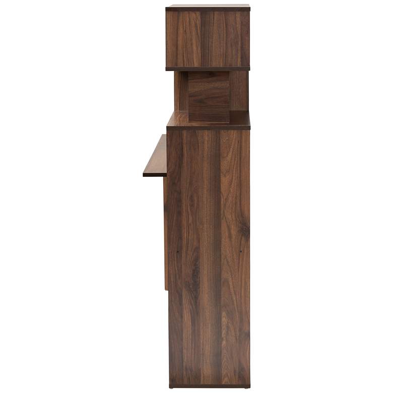Image 6 Foster 63 inch Wide Walnut Brown Wood 6-Shelf Storage Desk more views