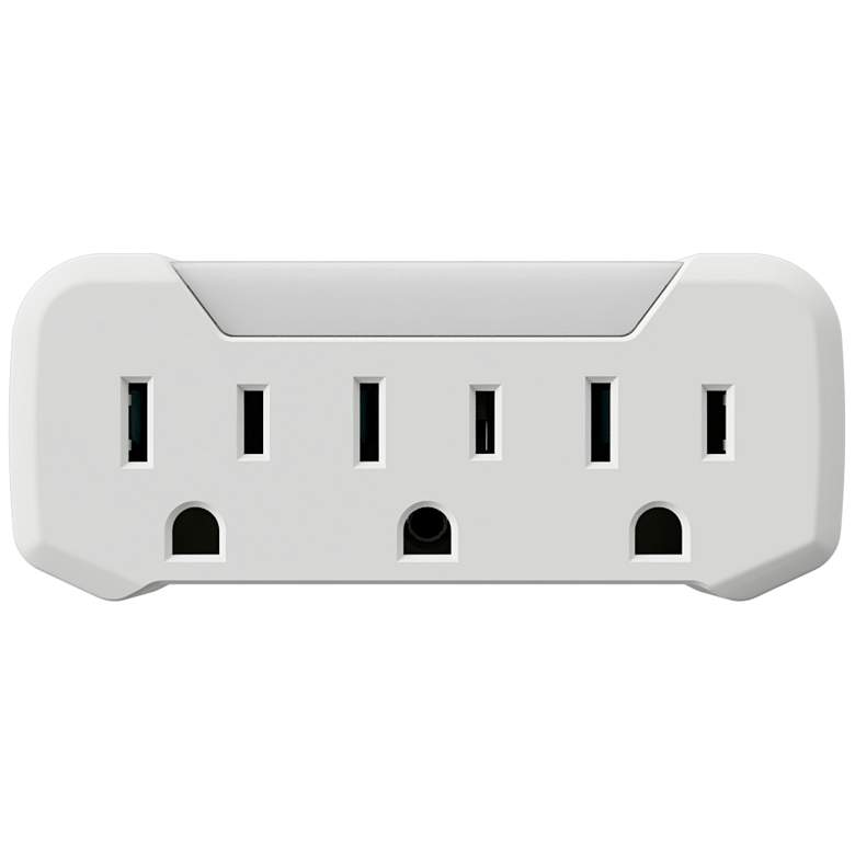 Image 1 Foster 7 inch Wide White Triple Outlet Night Light