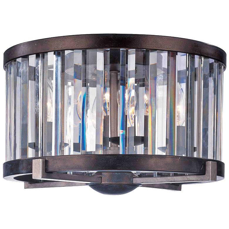 Image 1 Foster 9 1/2" High Grecian Bronze Crystal Ceiling Light