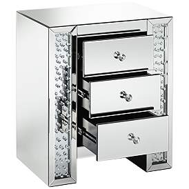 Image3 of Fostoria 22 1/4" Wide Mirrored 3-Drawer Accent Table more views