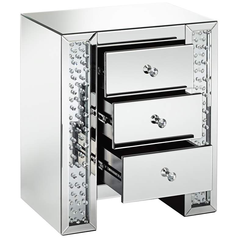 Image 3 Fostoria 22 1/4 inch Wide Mirrored 3-Drawer Accent Table more views