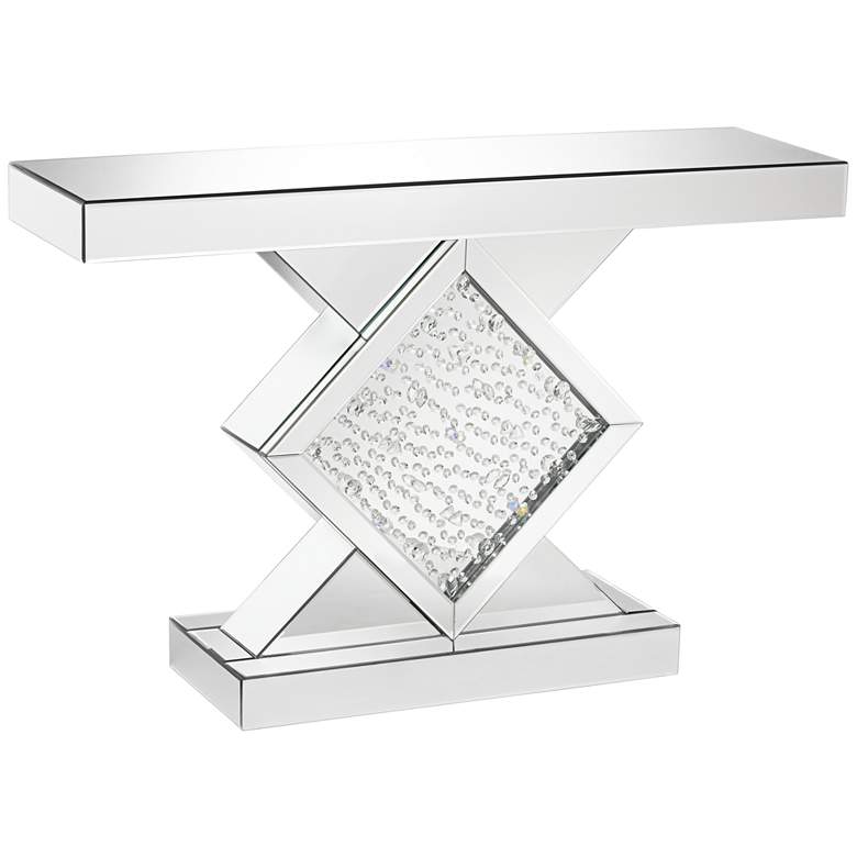 Fostoria 46 1/2&quot; Wide Silver-Mirror Crystal Console Table