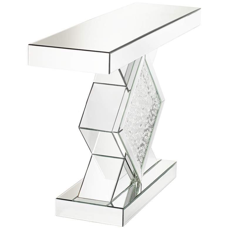 Image 6 Fostoria 46 1/2 inch Wide Silver-Mirror Crystal Console Table more views