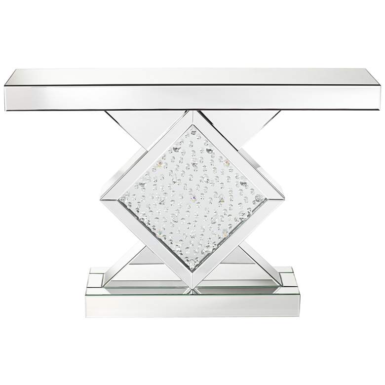 Image 7 Fostoria 46 1/2 inch Wide Silver-Mirror Crystal Console Table more views