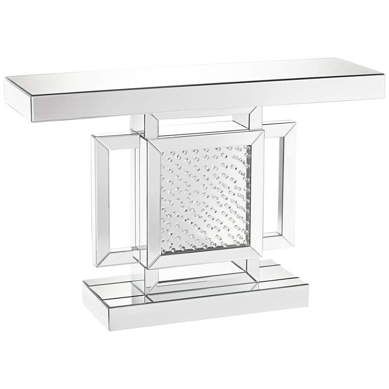 Image 3 Fostoria 47 1/4 inch Wide Silver-Mirror Modern Crystal Console Table