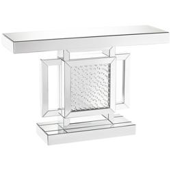 Fostoria 47 1/4&quot; Wide Silver-Mirror Modern Crystal Console Table