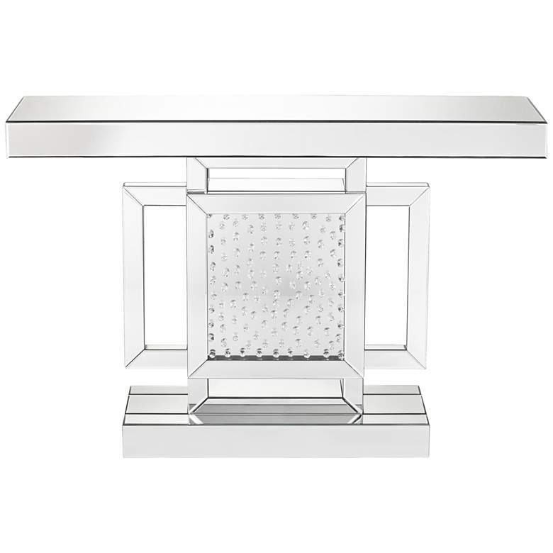 Image 7 Fostoria 47 1/4 inch Wide Silver-Mirror Modern Crystal Console Table more views