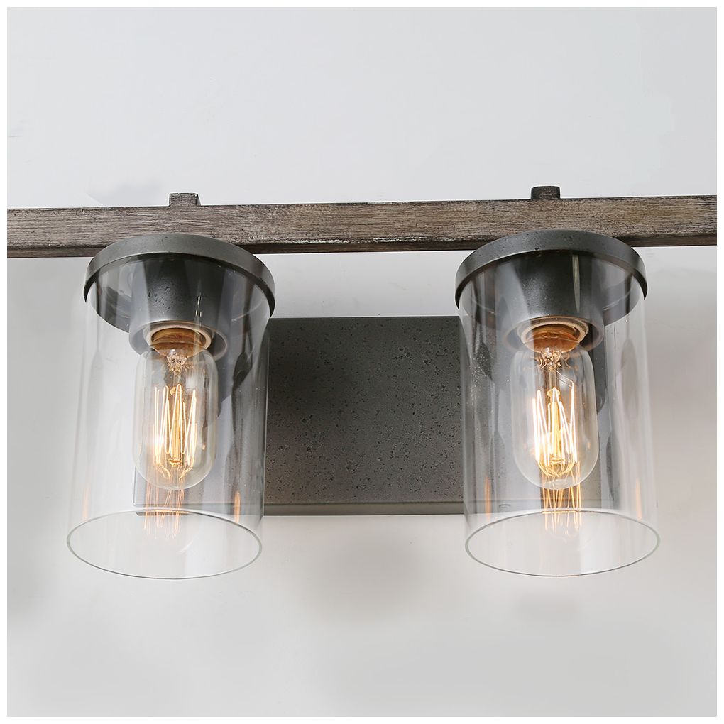 Thumbnail2 of Fouma 4-Light 30" Wide Brown Bath Light with Glass Shade more views