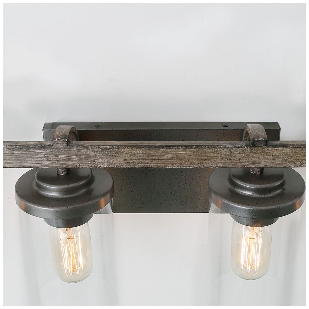 Thumbnail3 of Fouma 4-Light 30" Wide Brown Bath Light with Glass Shade more views