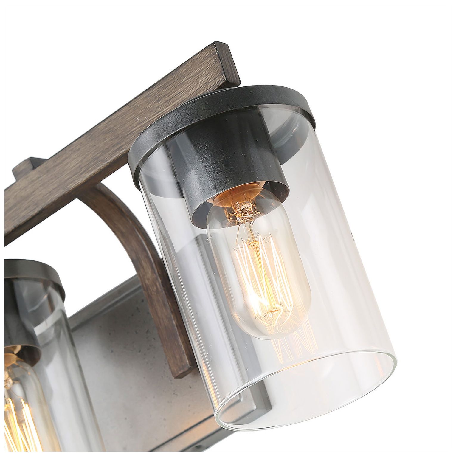 Fouma 4-Light 30" Wide Brown Bath Light with Glass Shade