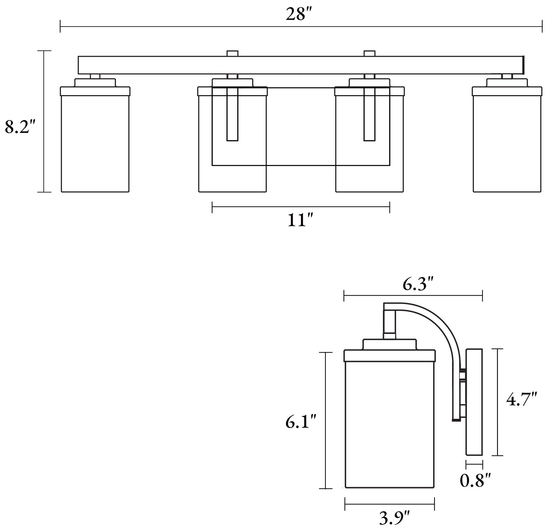Image 2 Fouma 4-Light Black Bathroom Vanity Light more views