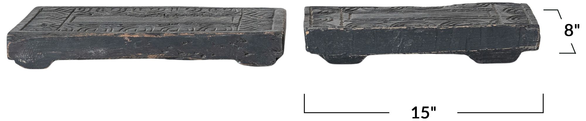 Image 2 Found Carved Wood Riser, Natural more views