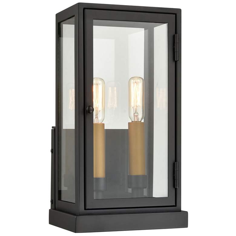 Image 1 Foundation 13" High 2-Light Outdoor Sconce - Matte Black
