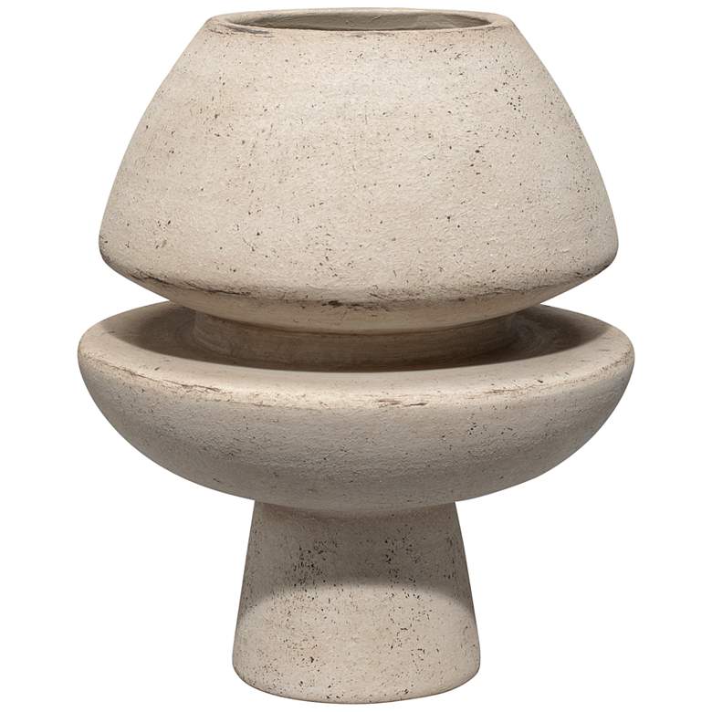 Image 1 Foundation 9 1/2" High Off-White Ceramic Decorative Vase