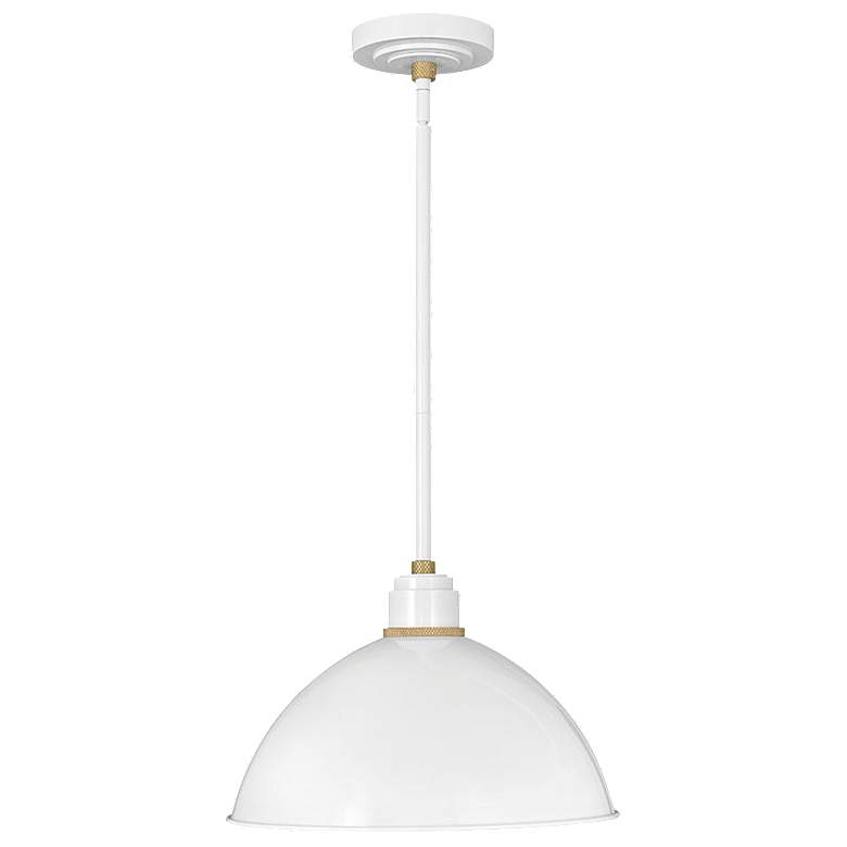 Image 1 Foundry 10 1/2 inch High Gloss White Outdoor Hanging Light