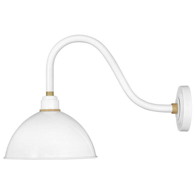 Image 1 Foundry 17" High Gloss White 100 Watts Outdoor Wall Light