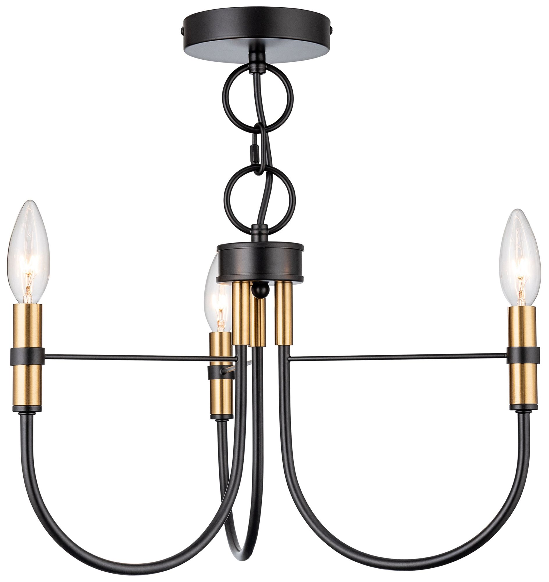 Image 2 Foundry 18" Wide 3-Light Black, Brass Pendant more views