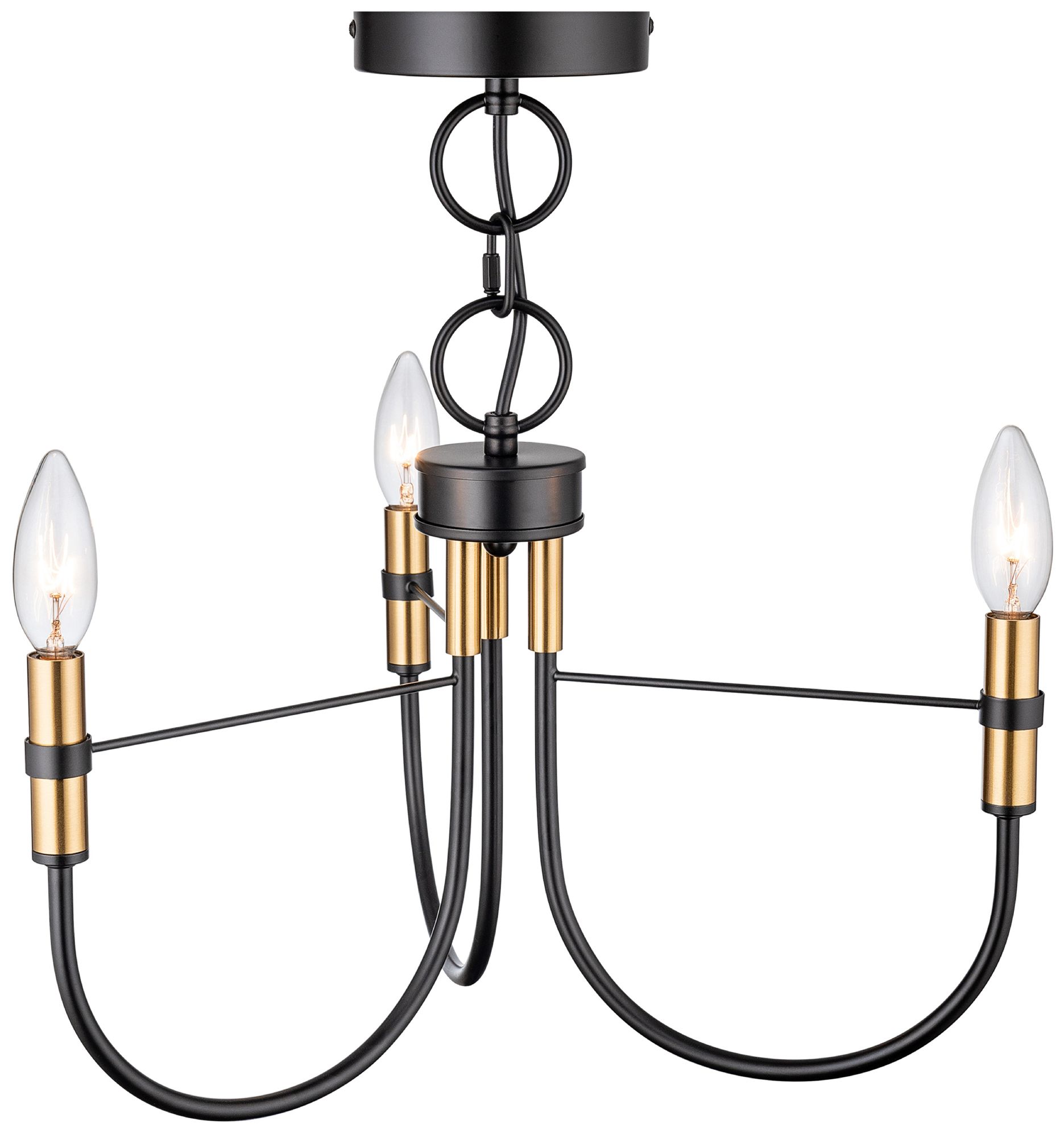 Image 3 Foundry 18" Wide 3-Light Black, Brass Pendant more views