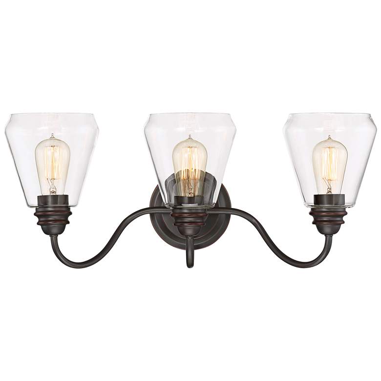 Image 1 Foundry 24" Wide Satin Bronze 3-Light Bath Light