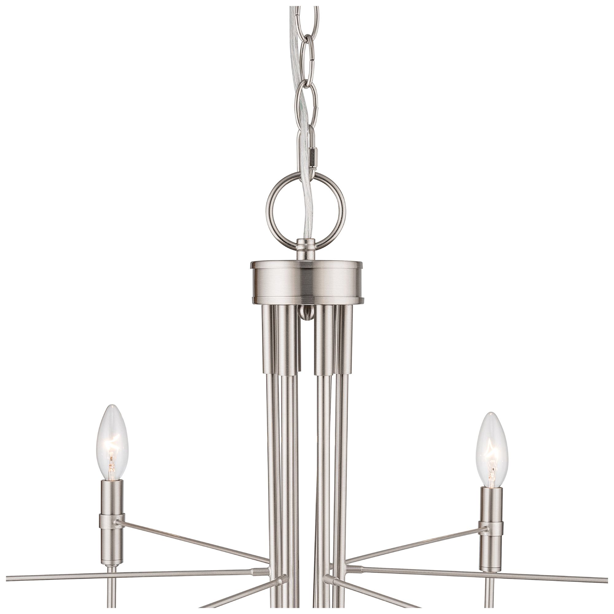 Image 4 Foundry 31" Wide 6-Light Brushed Nickel Chandelier more views