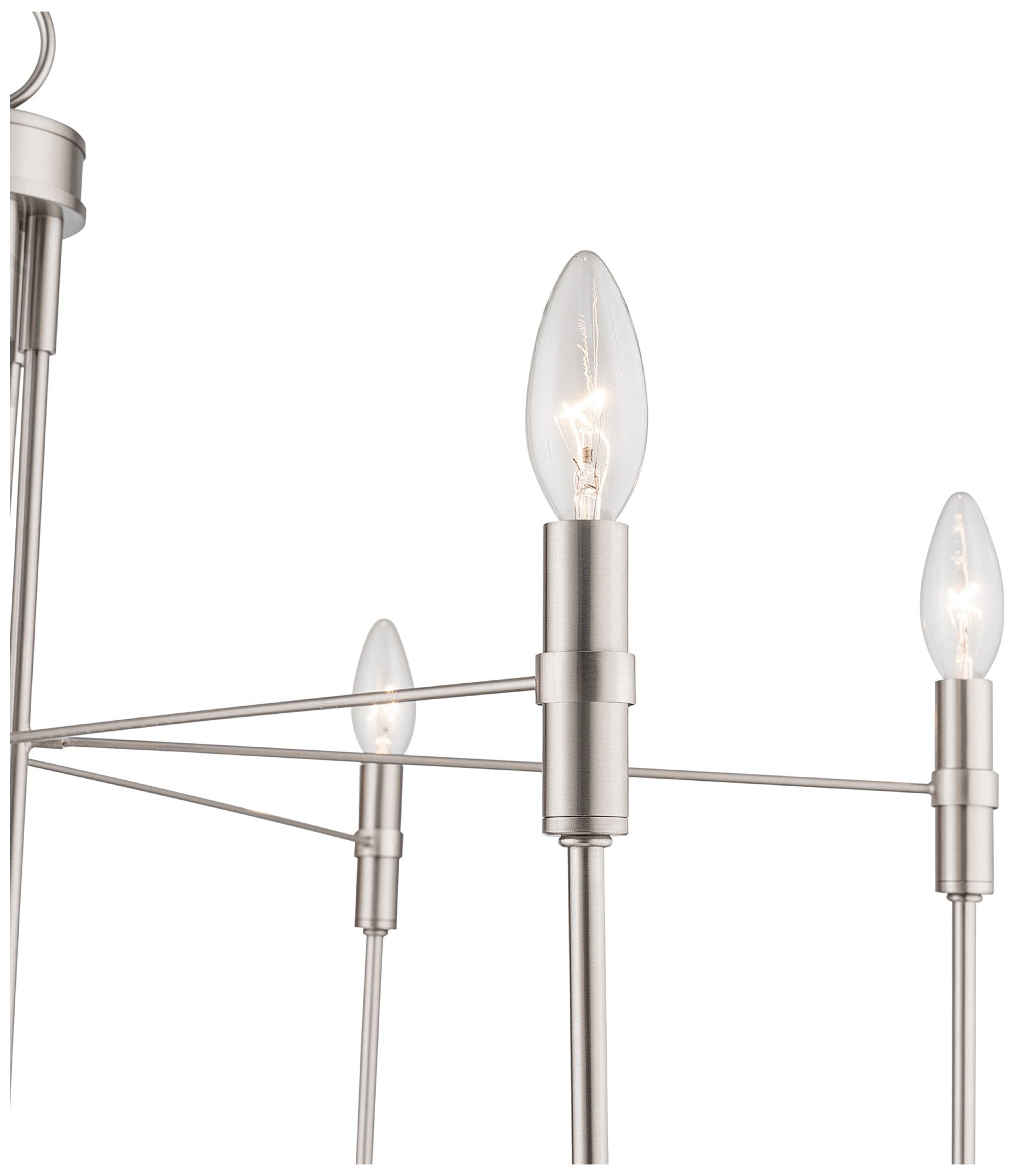 Image 5 Foundry 31" Wide 6-Light Brushed Nickel Chandelier more views