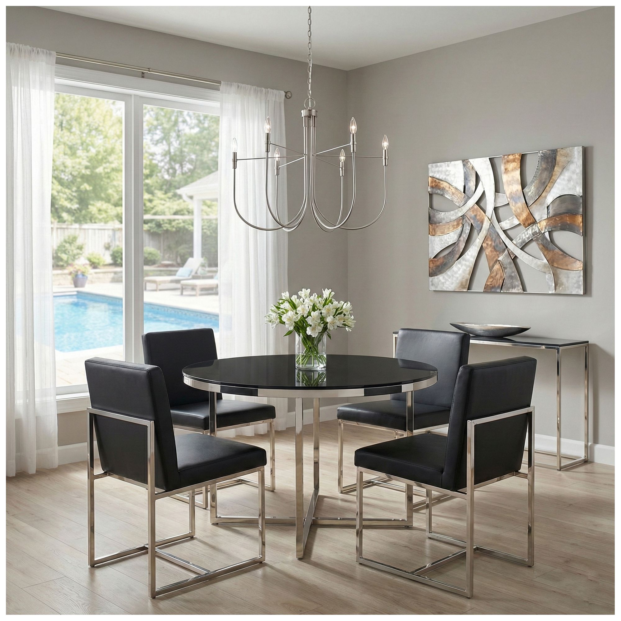 Image 6 Foundry 31" Wide 6-Light Brushed Nickel Chandelier more views