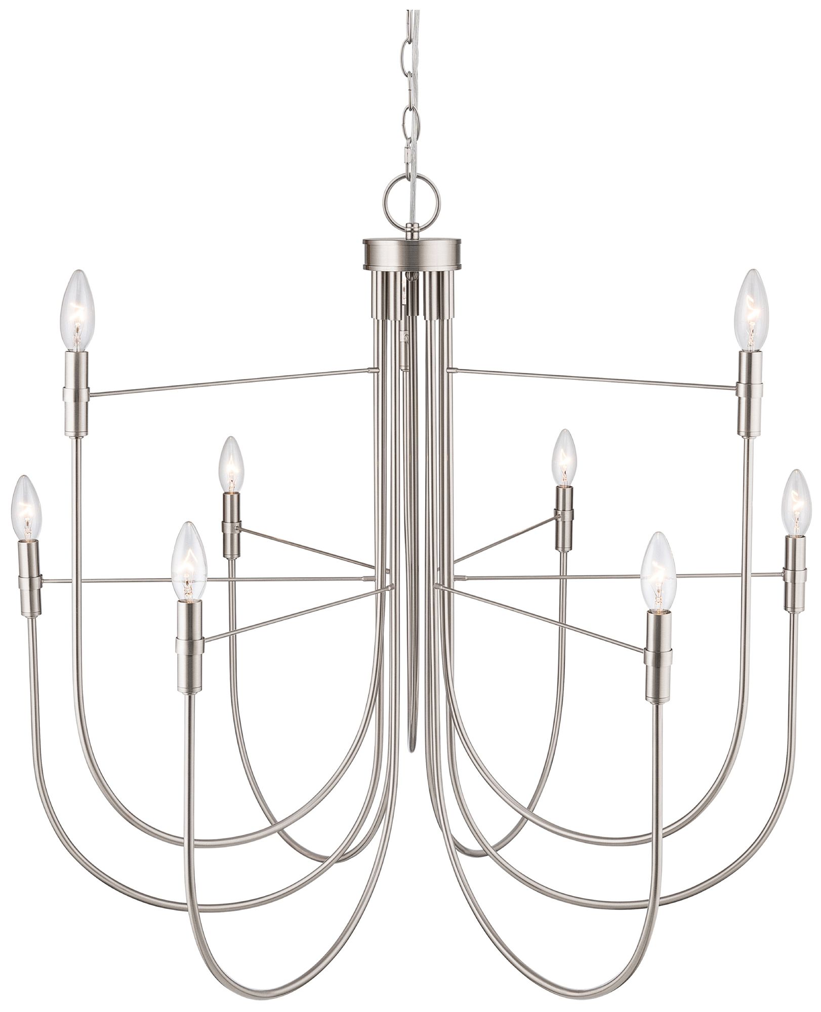 Image 3 Foundry 33" Wide 9-Light Brushed Nickel Chandelier more views