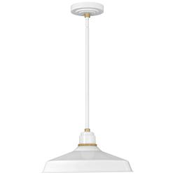 Foundry 7 1/2&quot; High Gloss White Outdoor Hanging Light