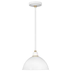 Foundry 8 3/4&quot; High Gloss White Outdoor Hanging Light