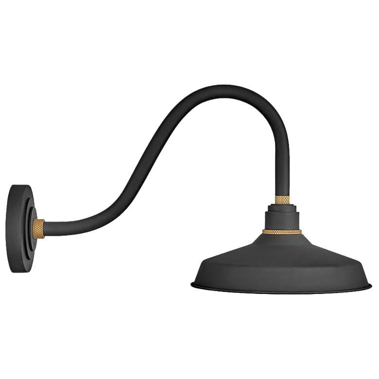 Image 1 Foundry Classic 13 3/4 inch High Black Outdoor Barn Wall Light