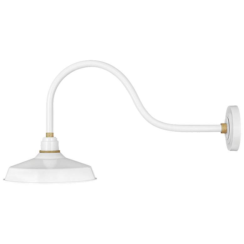 Image 1 Foundry Classic 15 1/2 inchH Gloss White Outdoor Barn Wall Light