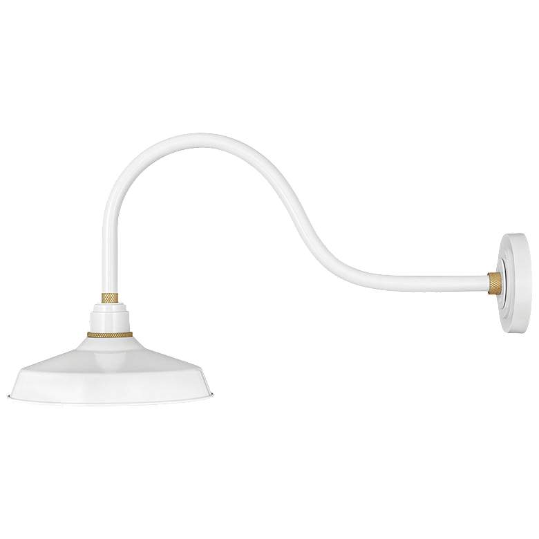 Image 1 Foundry Classic 15 1/2"H Gloss White Outdoor Barn Wall Light