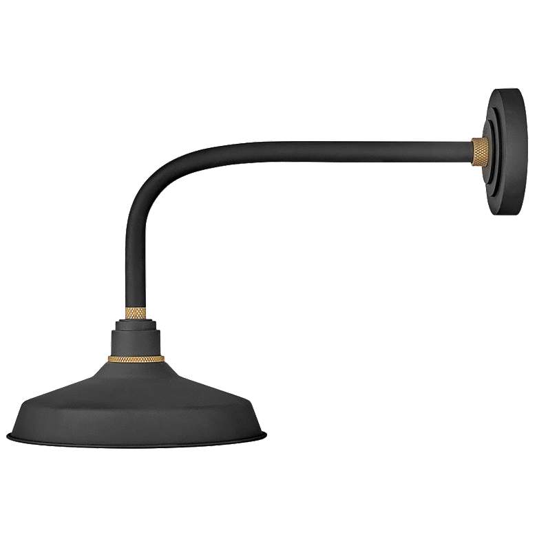 Image 1 Foundry Classic 16"H Textured Black Outdoor Barn Wall Light