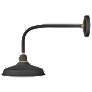 Foundry Classic 16"H Textured Black Outdoor Barn Wall Light